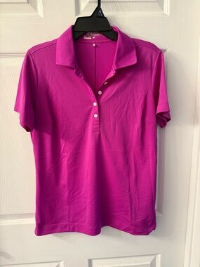 Nike Women's Button-Down Polo in Bright Fuchsia